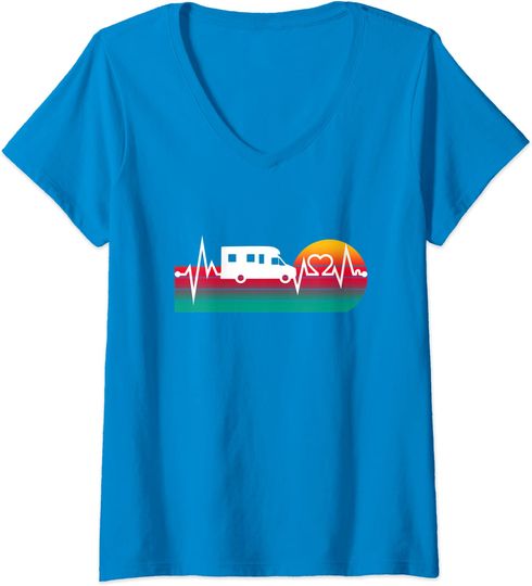 Discover T-shirt de Mulher Batimento Cardíaco com Acampamento