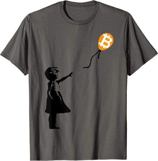 Discover T-shirt Unissexo Menina com Balão de Bitcoin