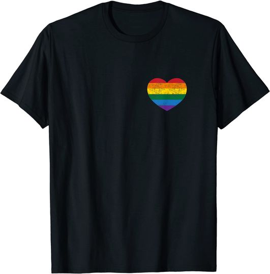 Discover T-shirt Unissexo Orgulho LGBT de Coração