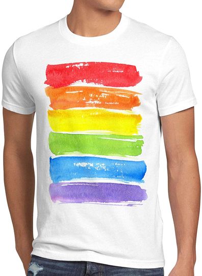Discover Camisete de Homem com Bandeira Arco-Íris LGBT