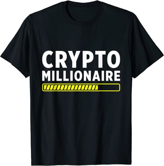 Discover T-shirt de Mulher com Criptomoeda Crypto Millionaire Blockchain