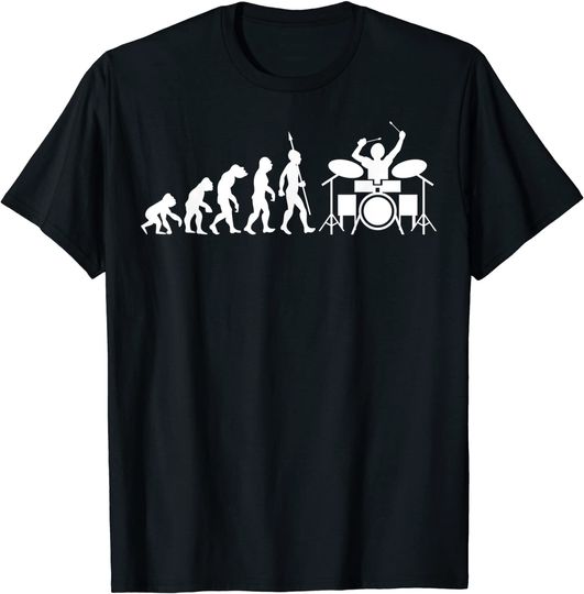Discover T-shirt Unissexo de Música Evolution Bateria