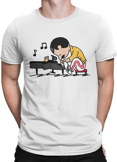 Discover T-shirt Unissexo de Manga Curta Artista com Piano
