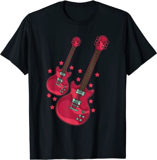 Discover T-shirt Unissexo com Guitarra Presente de Instrumento Musical