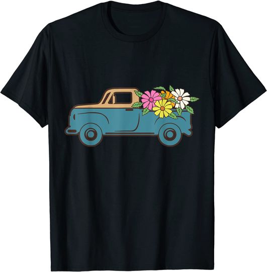 Discover T-shirt Unissexo Caminhão Cheio de Flores