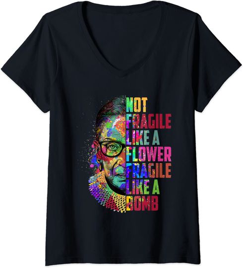 Discover T-shirt de Mulher Vintage Not Fragile Like A Flower Fragile Like A Bomb