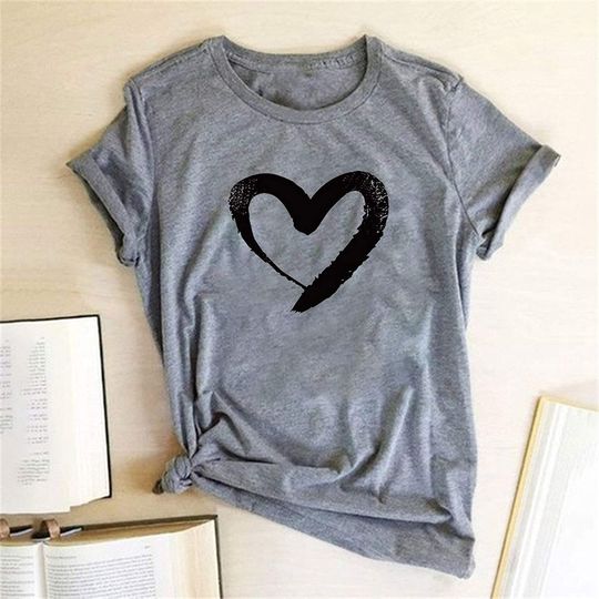Discover T-shirt de Mulher Amor com Coração