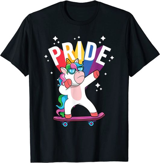 Discover T-shirt Unissexo com Unicórnio Orgulho LGBT