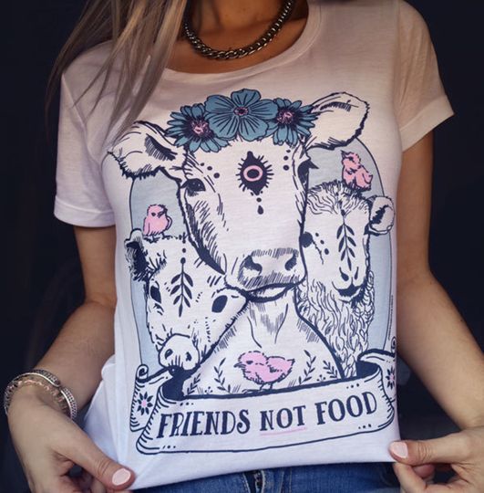 T-shirt Unissexo Friends Not Food Presentes Vegetarianos