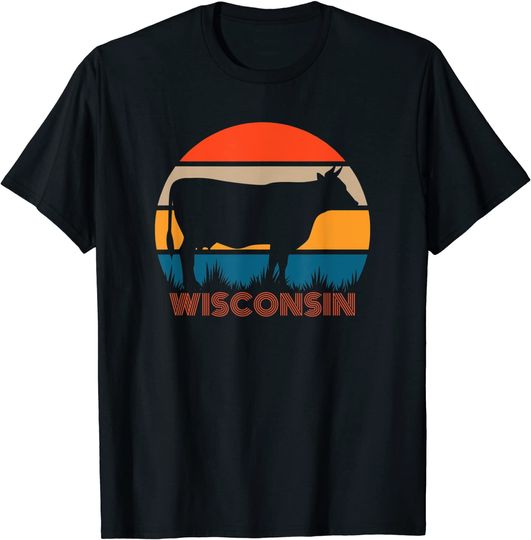 Discover T-shirt Unissexo com Vaca de Wisconsin Vintage