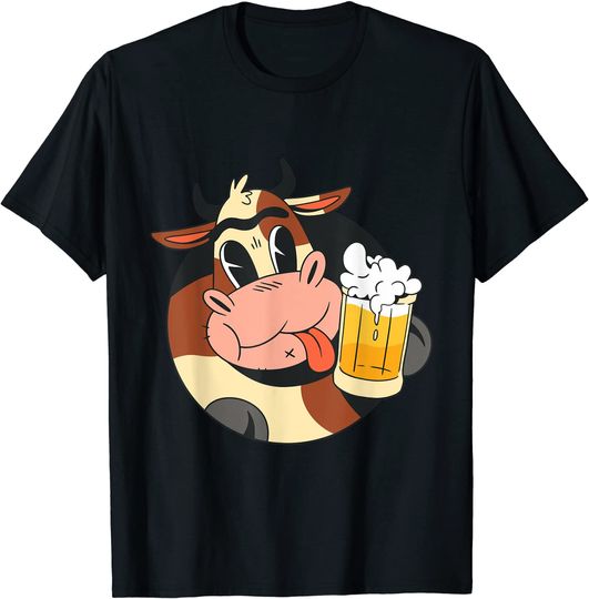 Discover T-shirt Unissexo Vaca Divertida com Cerveja