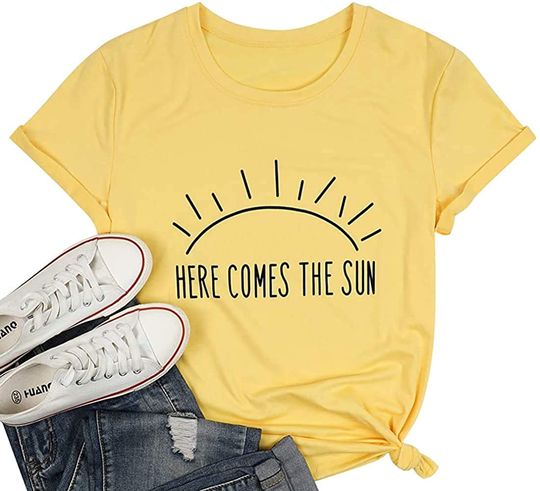 Discover T-shirt de Mulher de Verão Here Comes The Sun