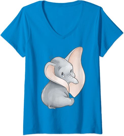 Discover T-shirt de Mulher com Elefante Engraçado Decote em V