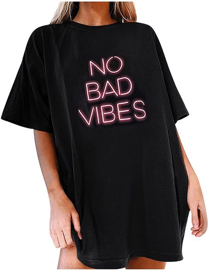 Discover T-shirt de Mulher Cool No Bad Vibes