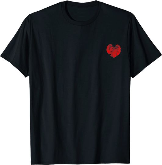 Discover T-shirt Unissexo Coração Pequeno com Estilo de Bolso