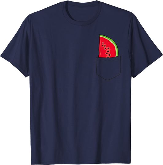 Discover T-shirt Unissexo com Estampa de Melancia no Bolso