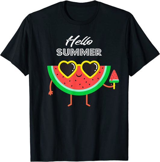 Discover T-shirt Unissexo Olá Verão com Melancia