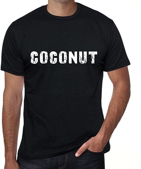 Discover Camisete de Homem Simples com Letra Coconut