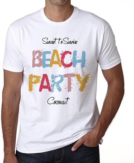 Discover Camisete de Homem Beach Party Coconut Férias de Verão