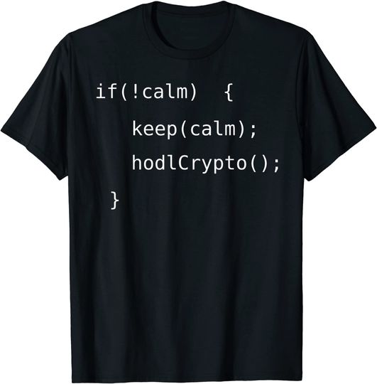 Discover T-shirt Unissexo Código Keep Calm And Hodl