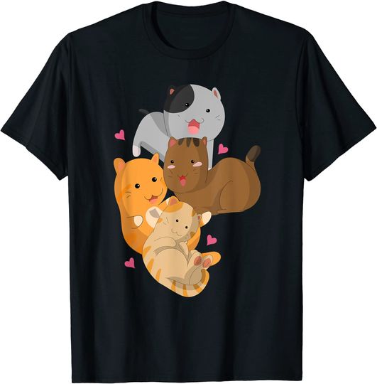 Discover T-shirt Unissexo com Gatos Lindos Anime