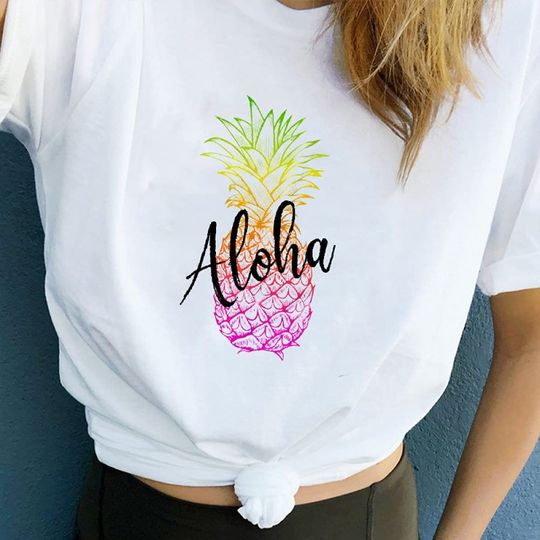 Camisete para Mulher Aloha com Frutas de Verão