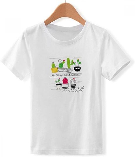 T-shirt Unissexo com Planta de Cactos Fofinhos