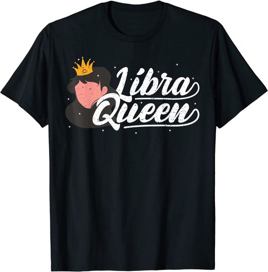 Discover T-shirt Unissexo com Estampa de Astrologia Libra Queen