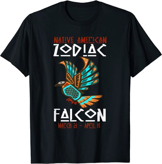 Discover T-shirt Unissexo Signo Astrológico do Falcão do Nativo Americano