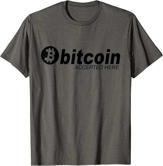 T-shirt Unissexo com Presente Bitcoin Accepted Here
