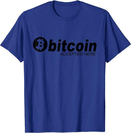 Discover T-shirt Unissexo com Presente Bitcoin Accepted Here