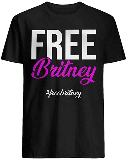 Discover T-shirt de Homem de Manga Curta com Letras E Hashtag Free Britney