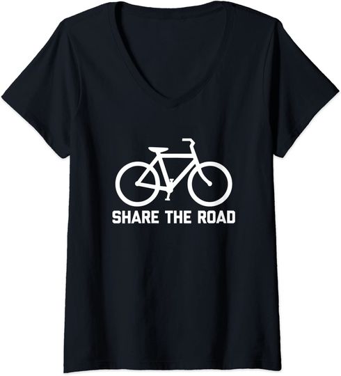 Discover T-shirt de Mulher Share The Road com Decote em V