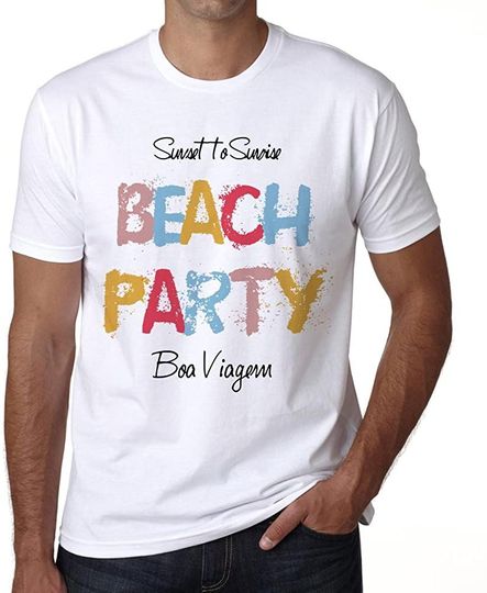 Discover T-shirt de Homem de Manga Curta Beach Party Boa Viagem