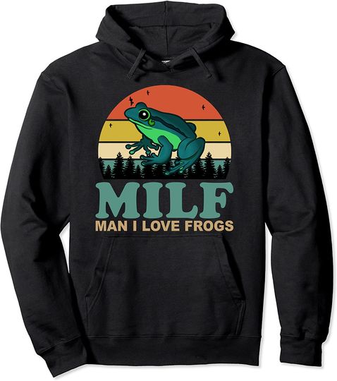 Discover I Love Frogs Saying-Amphibian Lovers Pullover Hoodie