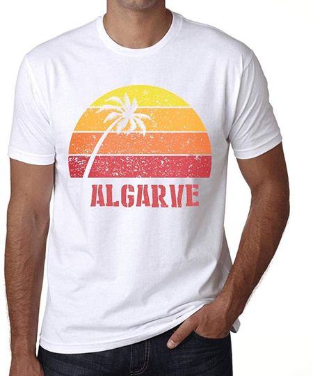 Discover T-shirt de Homem Branco de Manga Curta Viagem Algarve