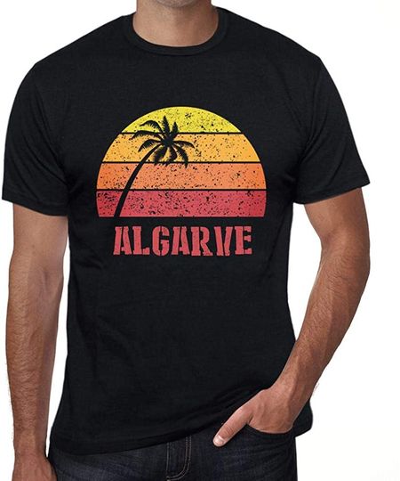 Discover T-shirt de Homem Preto de Manga Curta Viagem Algarve
