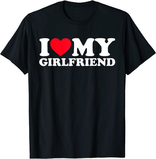 Discover T-shirt para Homem e Mulher I Love My Girlfriend | Presente no Dia dos Namorados