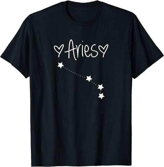 Discover T-shirt Unissexo Amor de Signo de Áries Presente do Aniversário