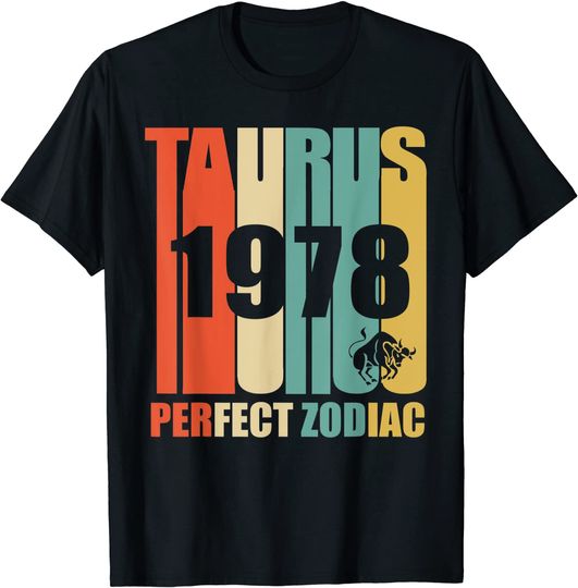 Discover T-shirt Unissexo com Touro 1978 Vintage