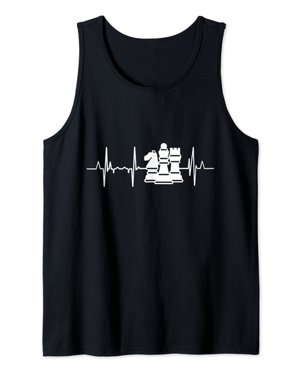 T-shirt Unissexo Sem Mangas Batida de Coração com Xadrez