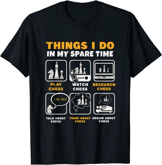 Discover T-shirt Unissexo de Manga Curta Things I Do In My Spare Time
