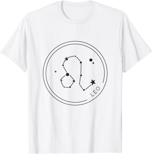 Discover T-shirt Unissexo Constelação de Leo Signo do Zodíaco