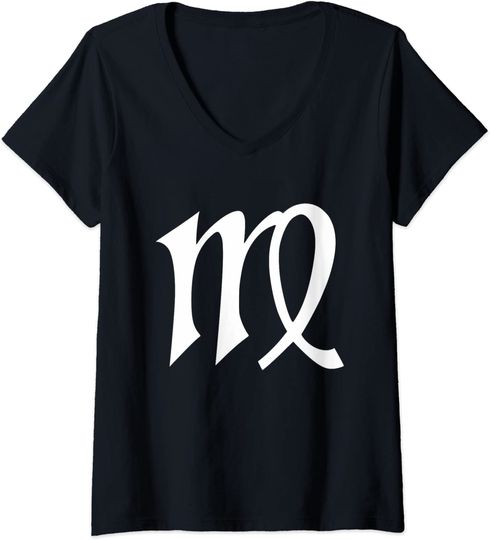 Discover T-shirt de Mulher com Símbolo de Virgo Presente de Agosto e Setembro Decote em V