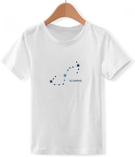 Discover T-shirt Unissexo Simples com Constelação de Escorpião