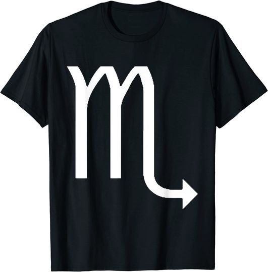 Discover T-shirt Unissexo Simples com Símbolo de Escorpião Zodíaco Horóscopo Astrologia