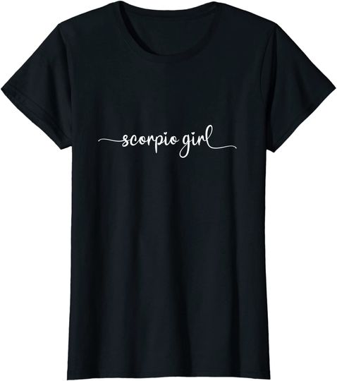 Discover T-shirt de Mulher Simples Scorpio Girl Signo do Zodíaco