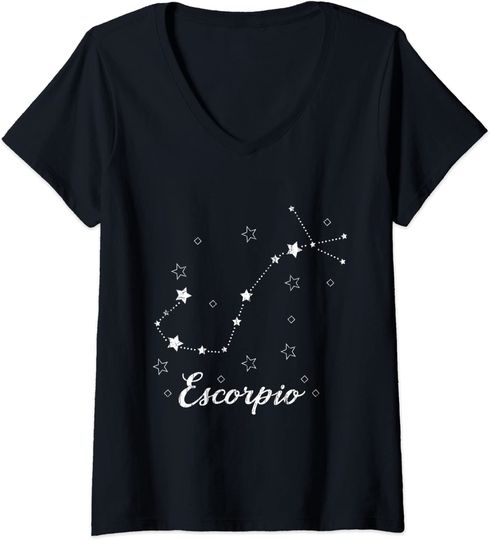 Discover T-shirt de Mulher Sinal do Zodíaco Amante de Escorpião Decote em V