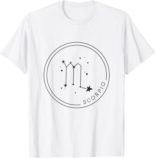 Discover T-shirt Unissexo Constelação do Signo do Zodíaco de Escorpião