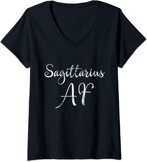 Discover T-shirt de Mulher Sagittarius AF Signo do Zodíaco Decote em V